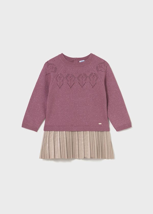 girls two piece sweater and pleated skirt set