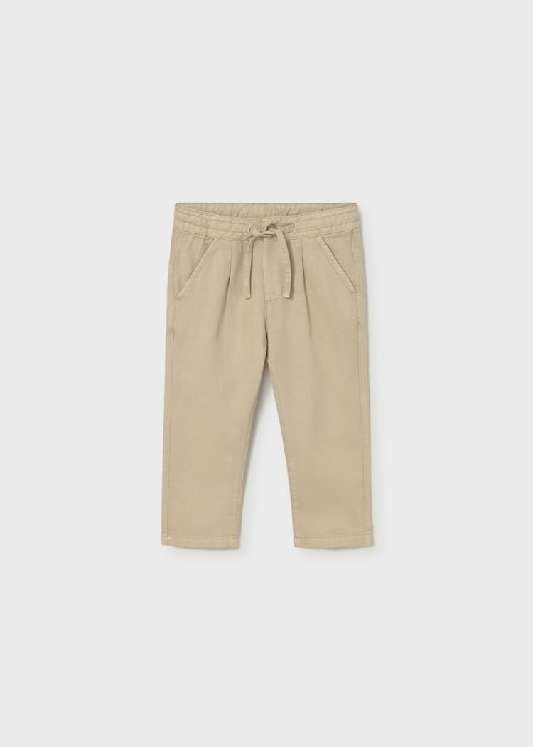 Linen Drawstring Pants in Cashew