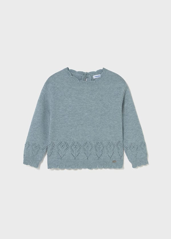 Mayoral Usa Inc Openwork Knit Sweater in Blue - Little Miss Muffin Children & Home