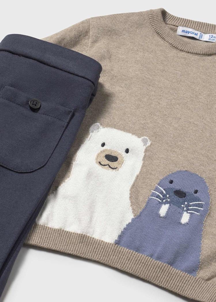 Mayoral Usa Inc Animal Sweater & Pants Set in Night - Little Miss Muffin Children & Home