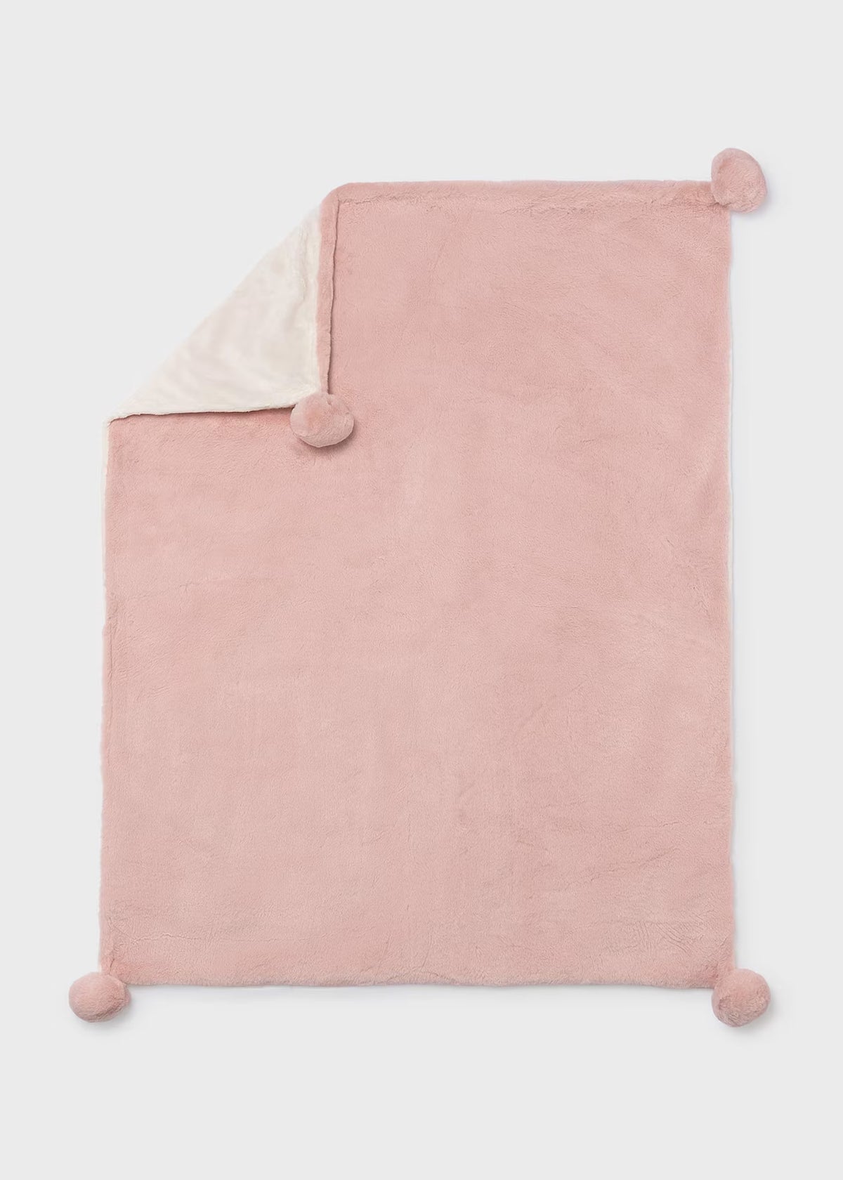 Faux Fur Pom-Pom Blanket, 4 Colors Available