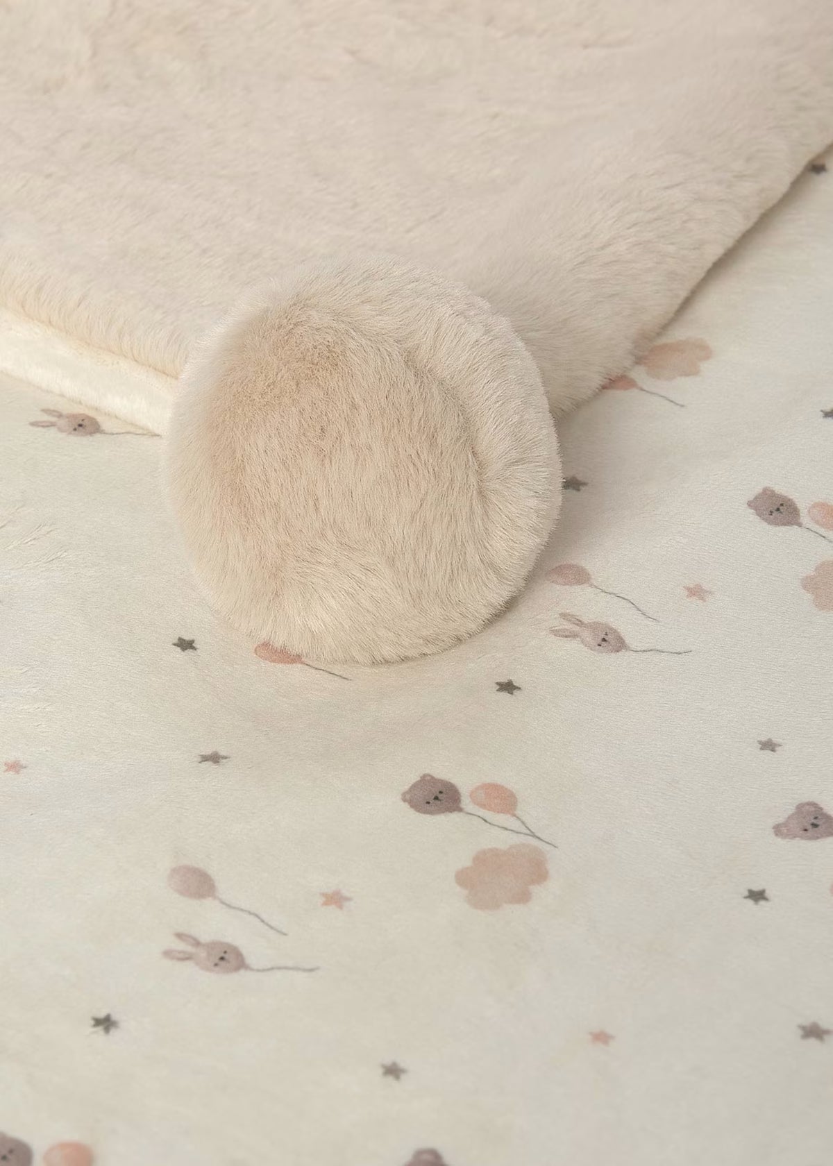 Faux Fur Pom-Pom Blanket, 4 Colors Available
