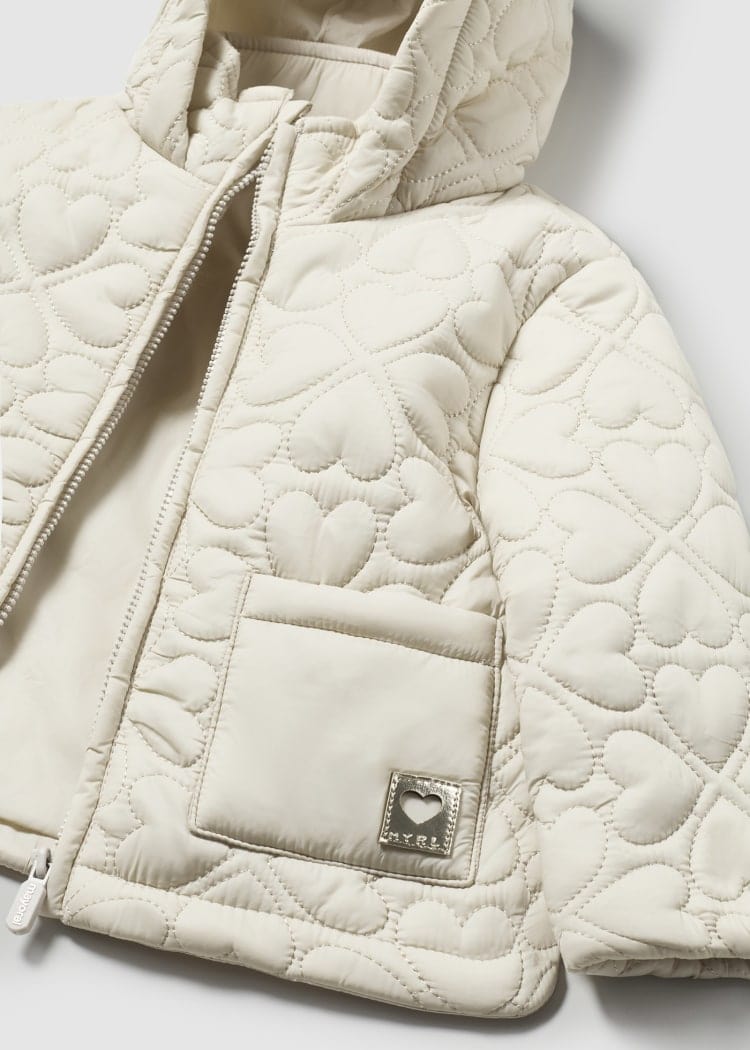 Mayoral Usa Inc Mayoral Baby Quilted Heart Jacket in Stone - Little Miss Muffin Children & Home