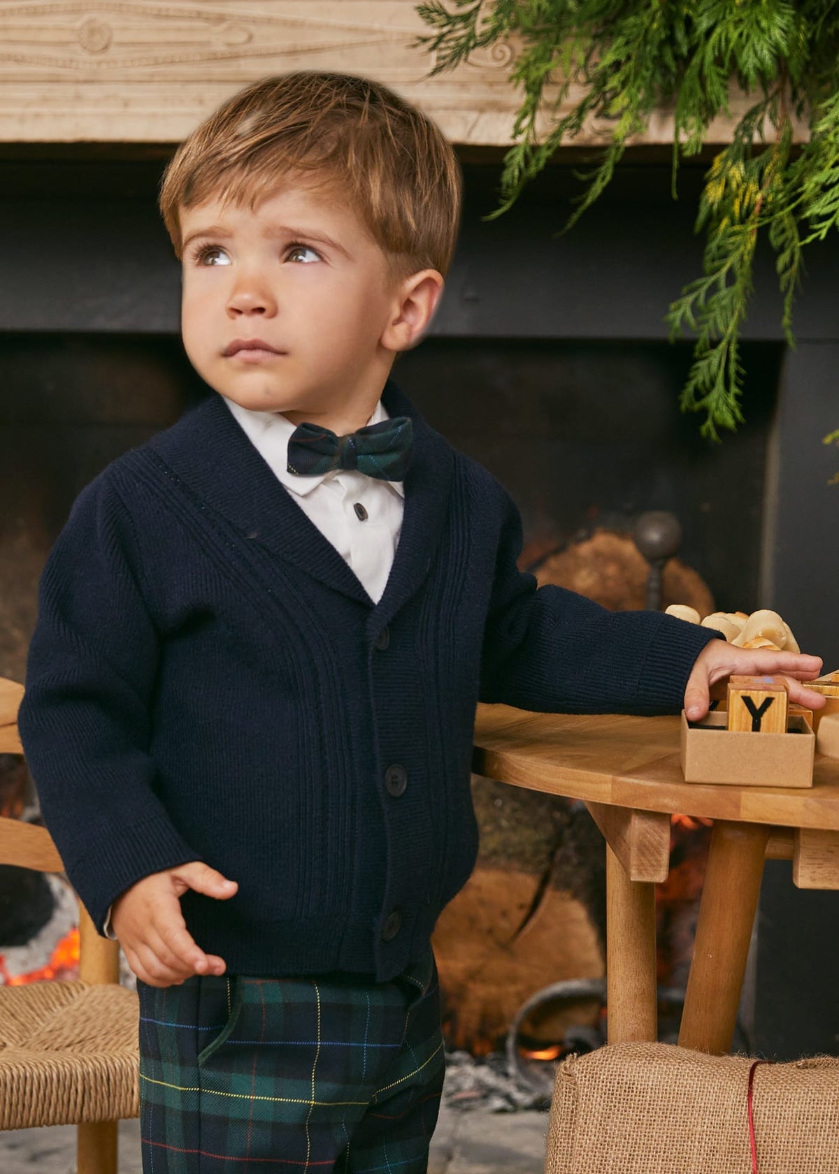 Abel & Lula Abel & Lula Baby Cardigan with Collar in Navy - Little Miss Muffin Children & Home