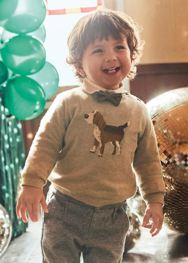 Mayoral Usa Inc Intarsia Knit Sweater in Heather Beige - Little Miss Muffin Children & Home