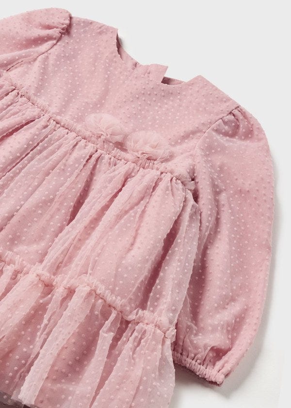 zara pink ruffle tulle dress Mayoral Baby Tulle Dress Rose / 12M