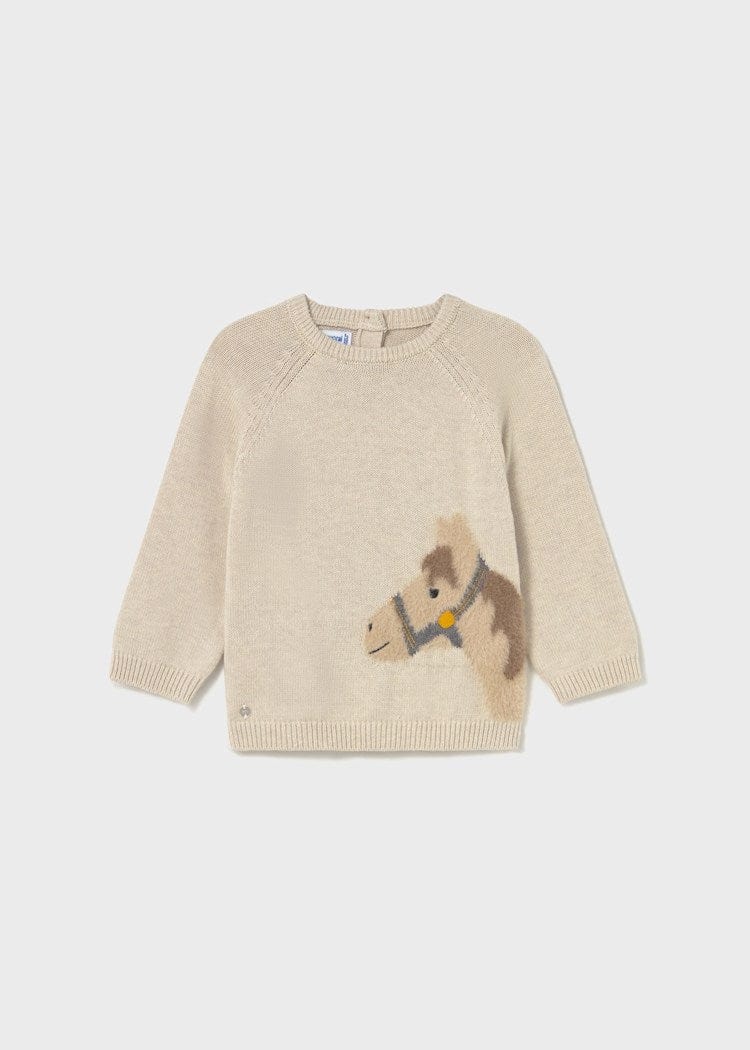 Mayoral Usa Inc Intarsia Animal Sweater in Oat - Little Miss Muffin Children & Home