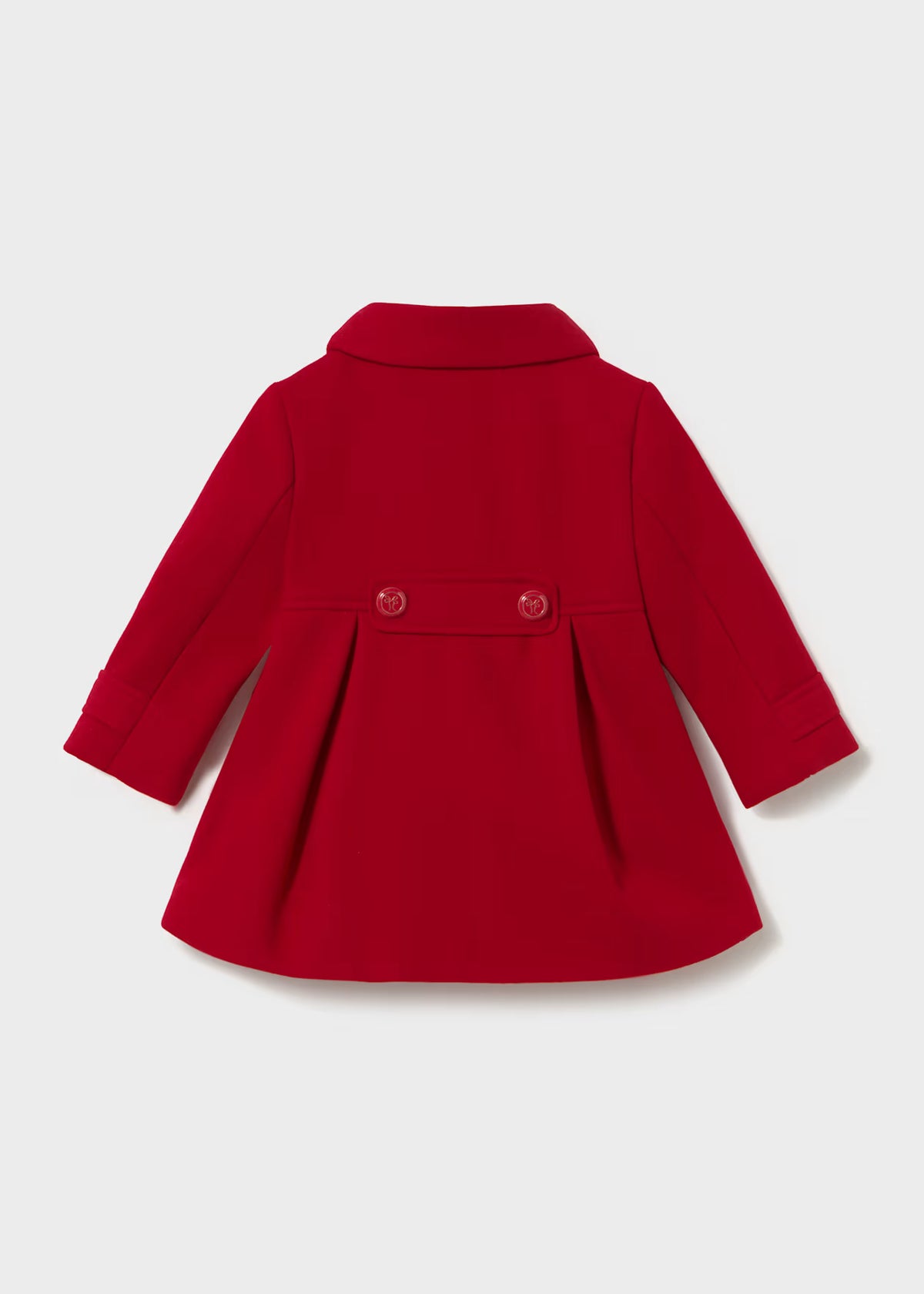 Double Breasted Pleated Wool Coat