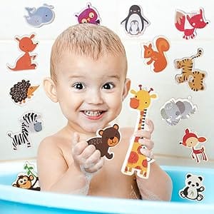 Fizzles Wild Animal Sticky Bath Foam Critters, 18 Piece Set