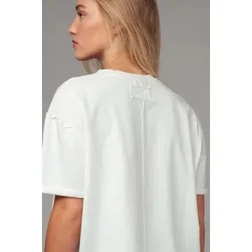 Urban Daizy Oversized Boxy Cotton Crewneck Tee in White - Little Miss Muffin Children & Home