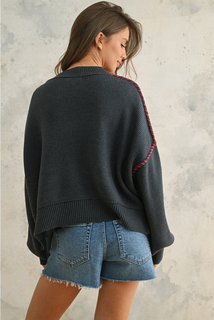 Miou Muse Rope Letter USA Sweater - Little Miss Muffin Children & Home