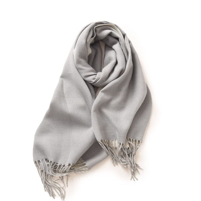 grey fringe shawl