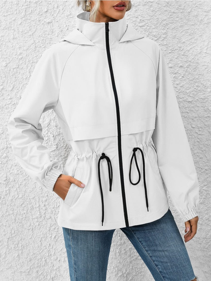 Rosa Clothing Rosa Clothing Waterproof Hooded Rain Jacket in White - Little Miss Muffin Children & Home