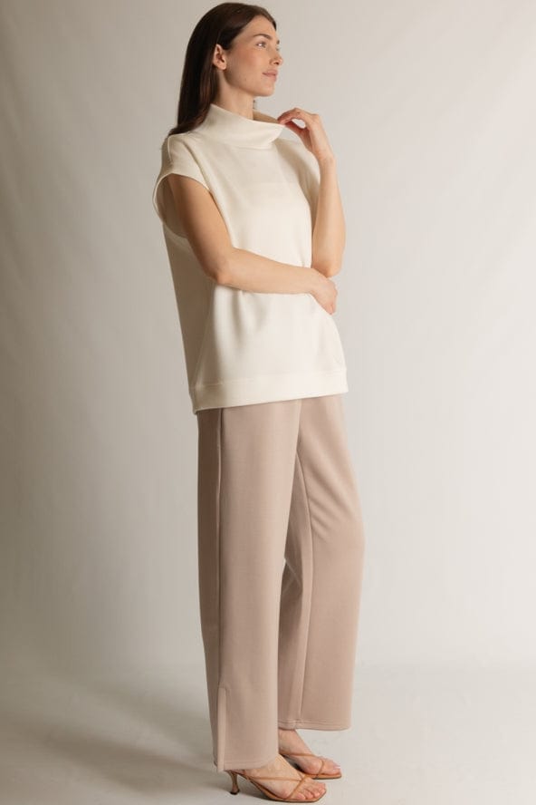 Before You Collection Before You Collection Butter Mock Neck Cap Sleeve Top in Ivory - Little Miss Muffin Children & Home