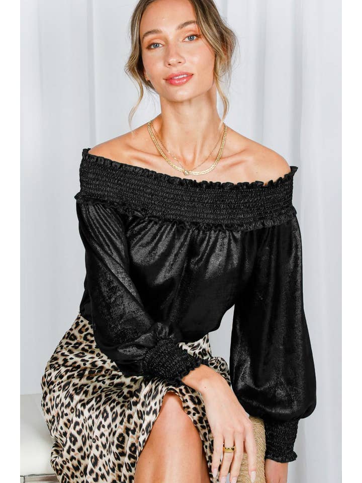 black metallic blouse