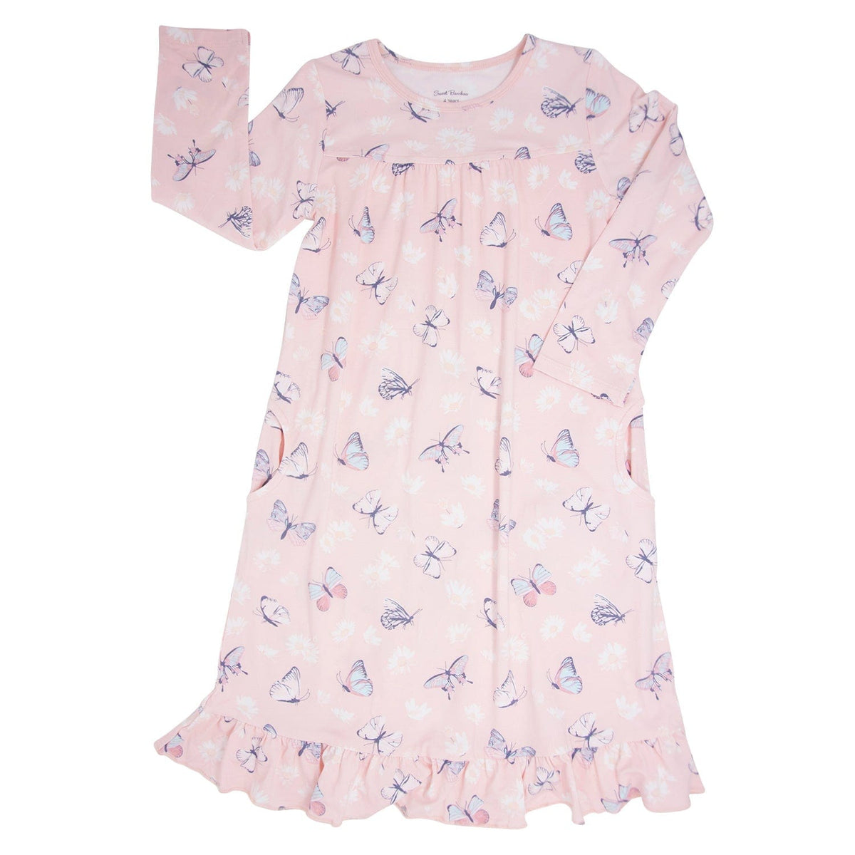 Sweet Bamboo Sweet Bamboo Boho Dress Butterfly Daisy Pink - Little Miss Muffin Children & Home