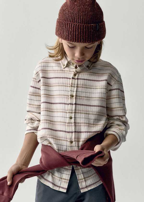 Long Sleeve Striped Button Up Shirt