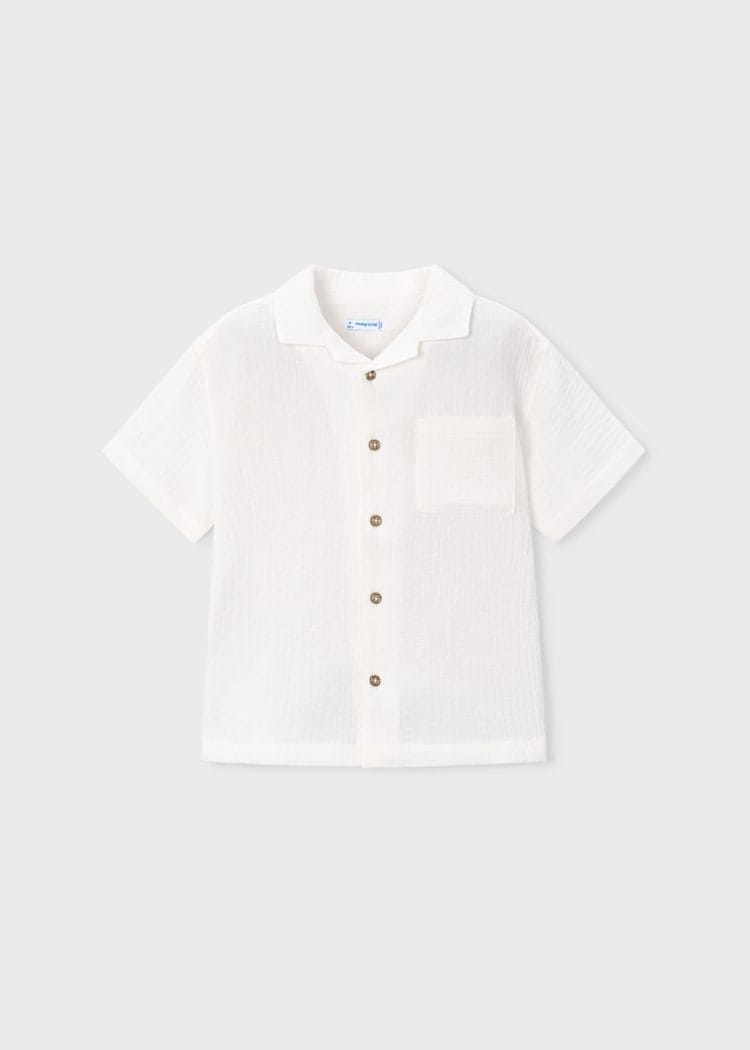Bambula Cotton Button Down Shirt in Cream