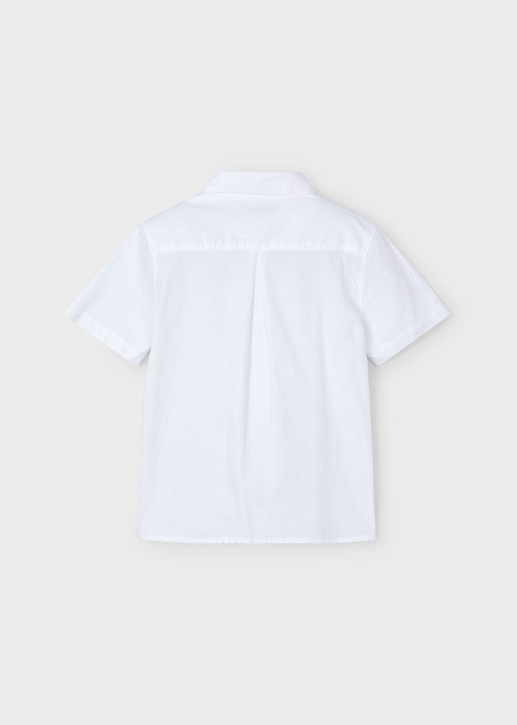 Mayoral Usa Inc Mayoral Short Sleeve Dress Shirt with Pocket in White - Little Miss Muffin Children & Home