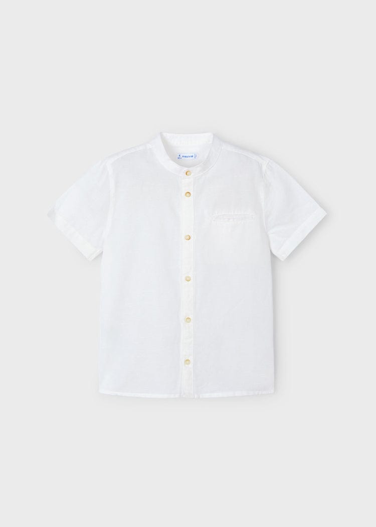 Mayoral Usa Inc Mayoral Mandarin Collar Button Up Shirt in Cream - Little Miss Muffin Children & Home