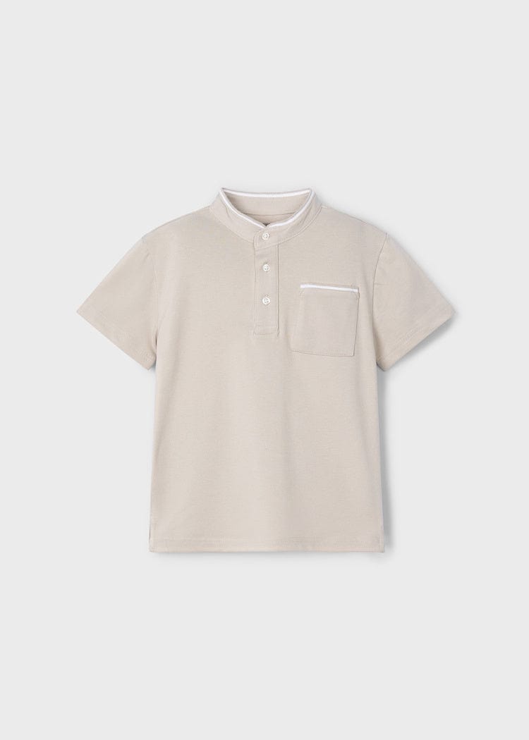 Mayoral Usa Inc Mayoral Short Sleeve Mandarin Collar Short Sleeve Shirt in Bone - Little Miss Muffin Children & Home