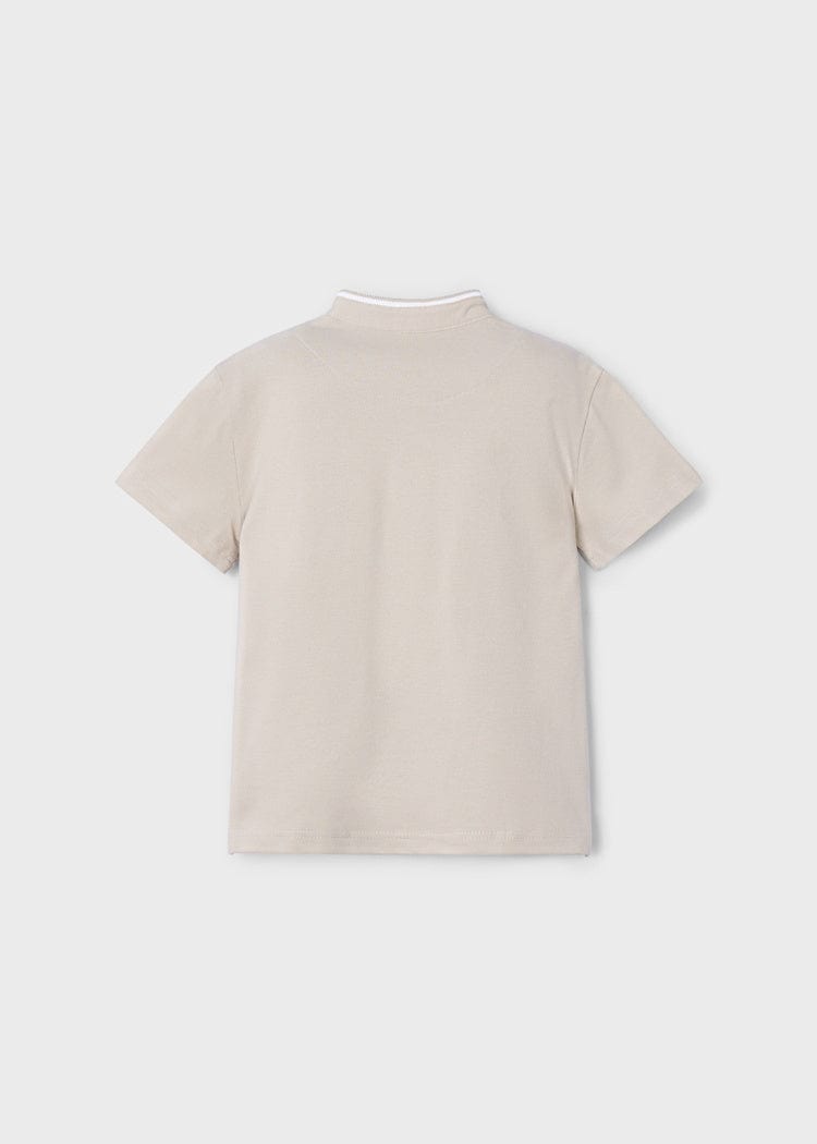 Mayoral Usa Inc Mayoral Short Sleeve Mandarin Collar Short Sleeve Shirt in Bone - Little Miss Muffin Children & Home
