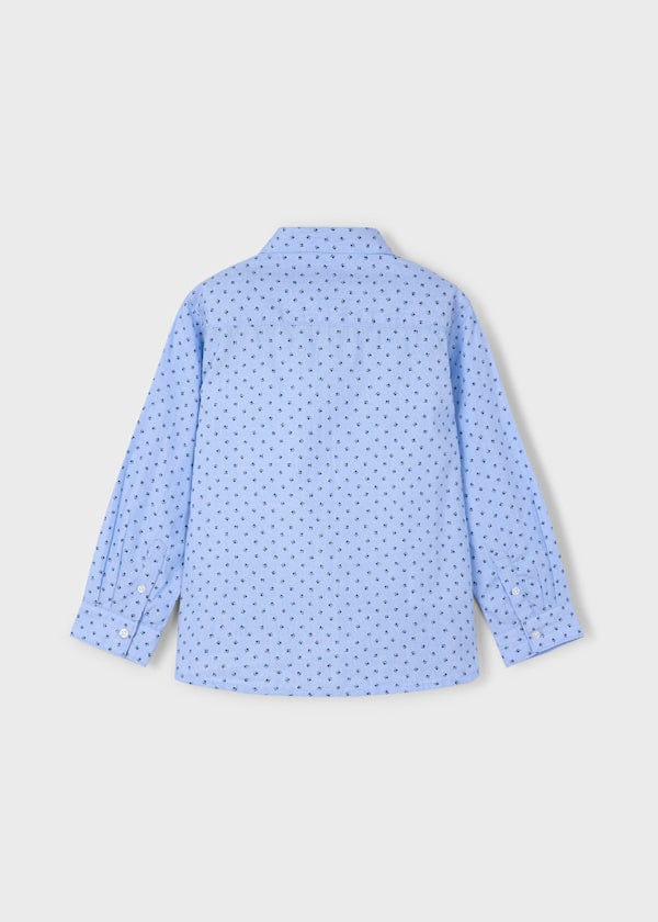 Mayoral Usa Inc Printed Button Down Shirt in Sky Blue - Little Miss Muffin Children & Home