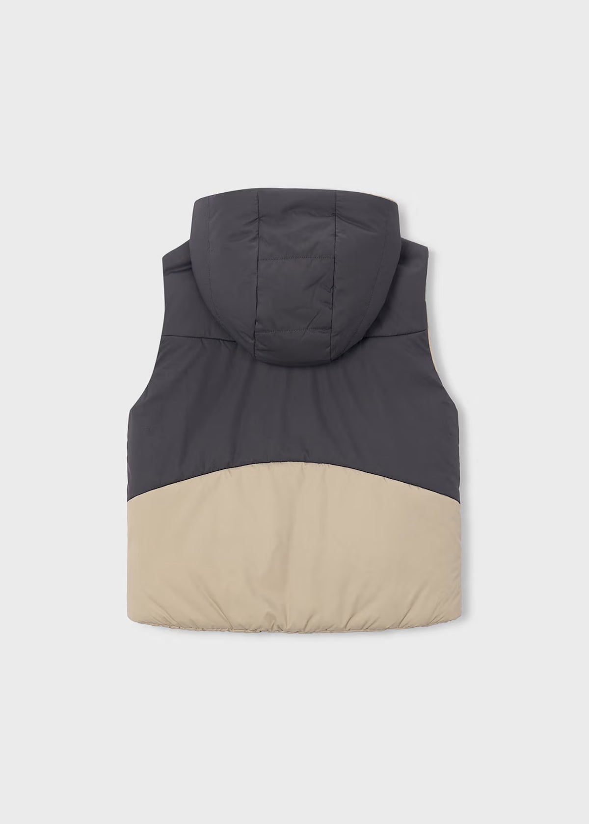 Boys' Reversible Hooded Puffer Vest in Hazelnut