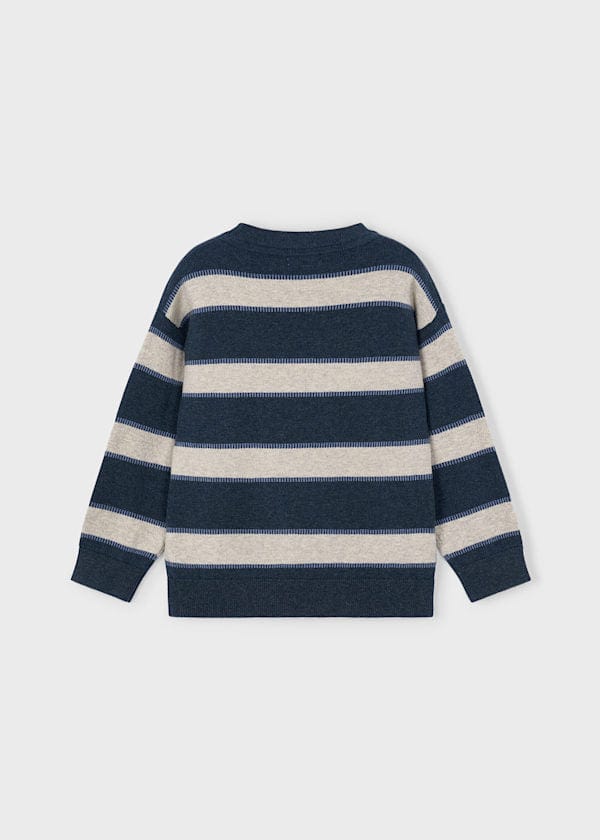 Mayoral Usa Inc Striped Knit Sweater in Heather Eclipse - Little Miss Muffin Children & Home