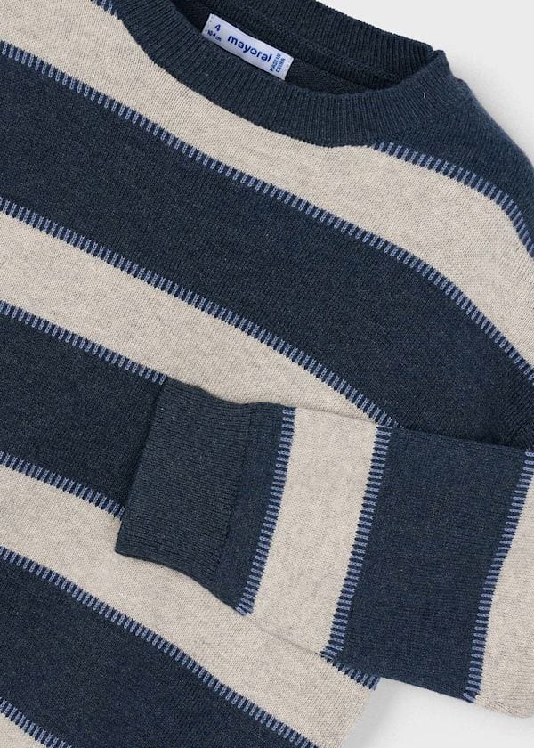 Mayoral Usa Inc Striped Knit Sweater in Heather Eclipse - Little Miss Muffin Children & Home