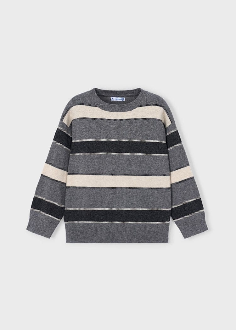 Mayoral Usa Inc Striped Knit Sweater in Graphite - Little Miss Muffin Children & Home