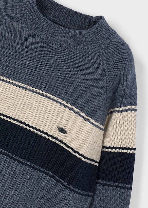 Mayoral Usa Inc Striped Knit Sweater in Heather Steel - Little Miss Muffin Children & Home