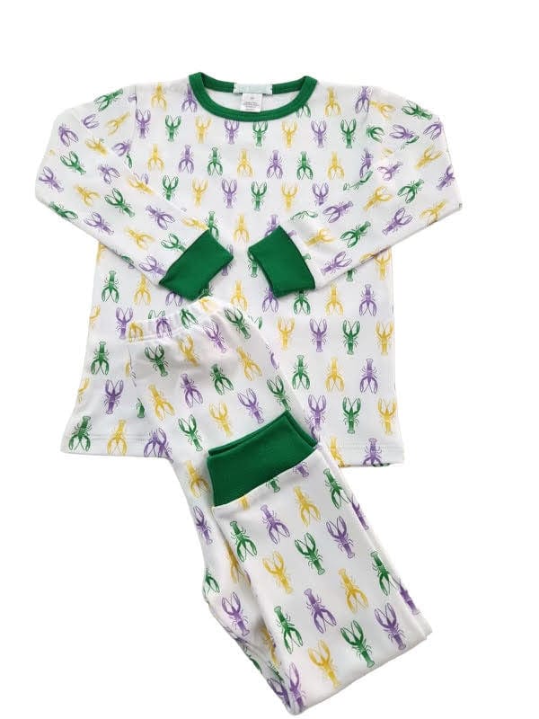 Lulu Bebe Lulu Bebe Mardi Gras Crawfish Boy 2pc Pajamas - Little Miss Muffin Children & Home
