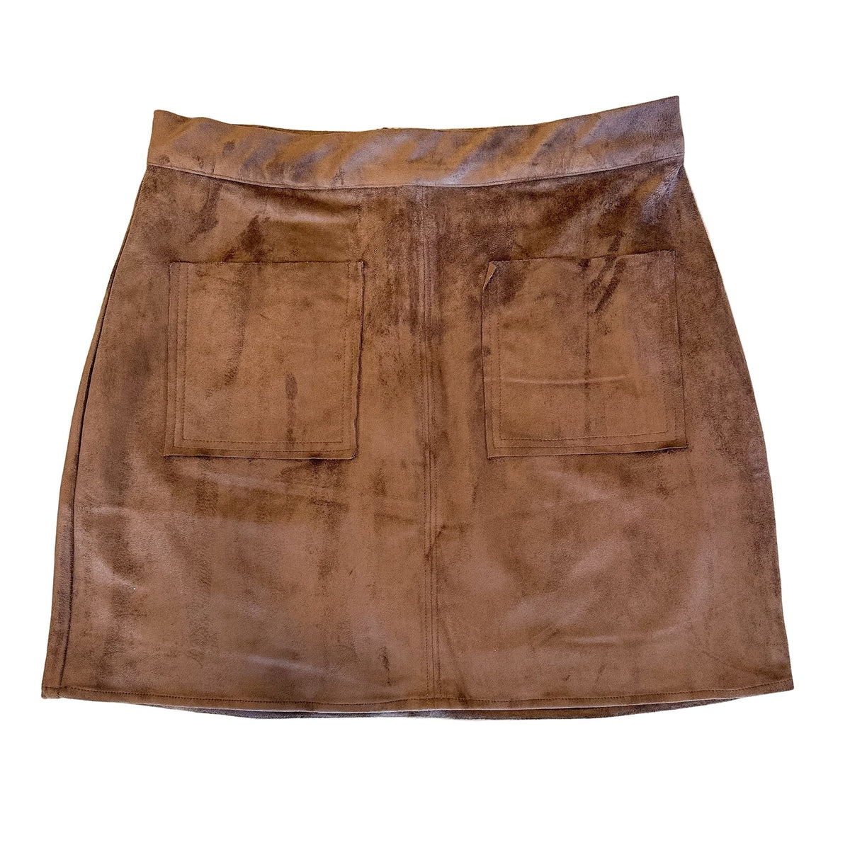 brown suede skirt with pockets