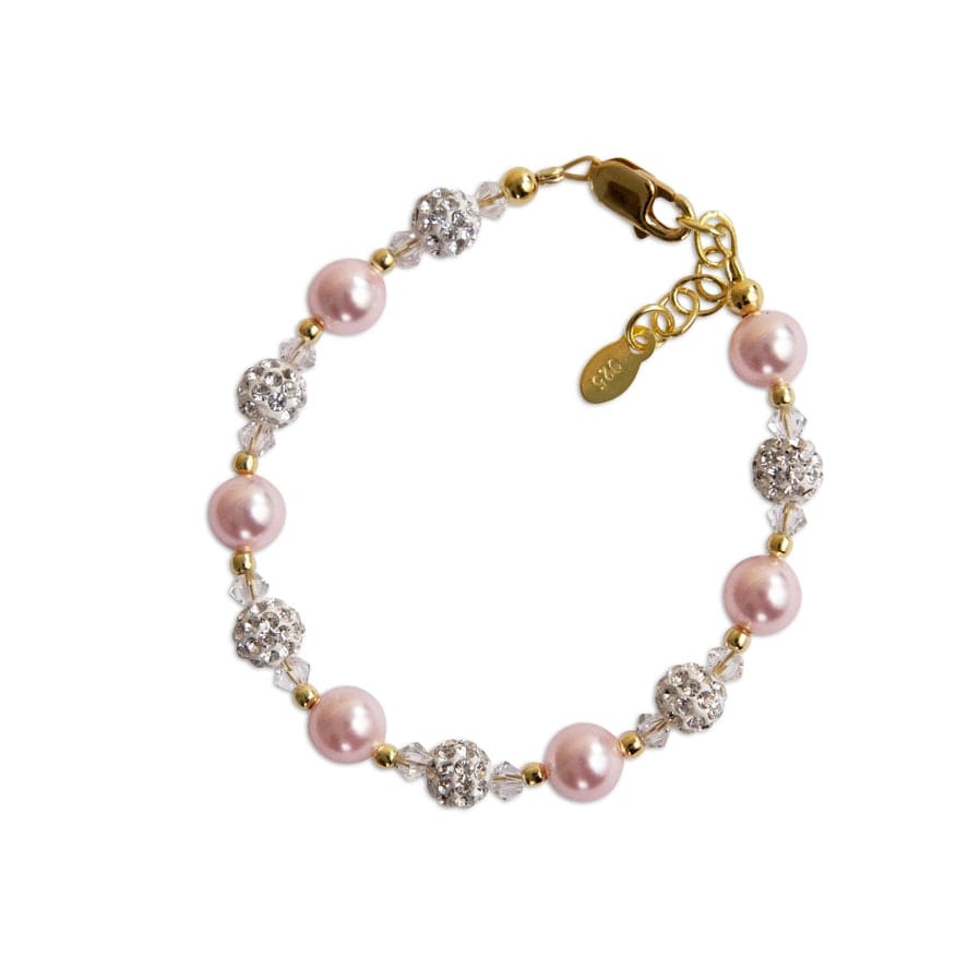 Cherished Moments Cherished Moments 14K Gold-Plated Pink Pearl Bracelet - Little Miss Muffin Children & Home