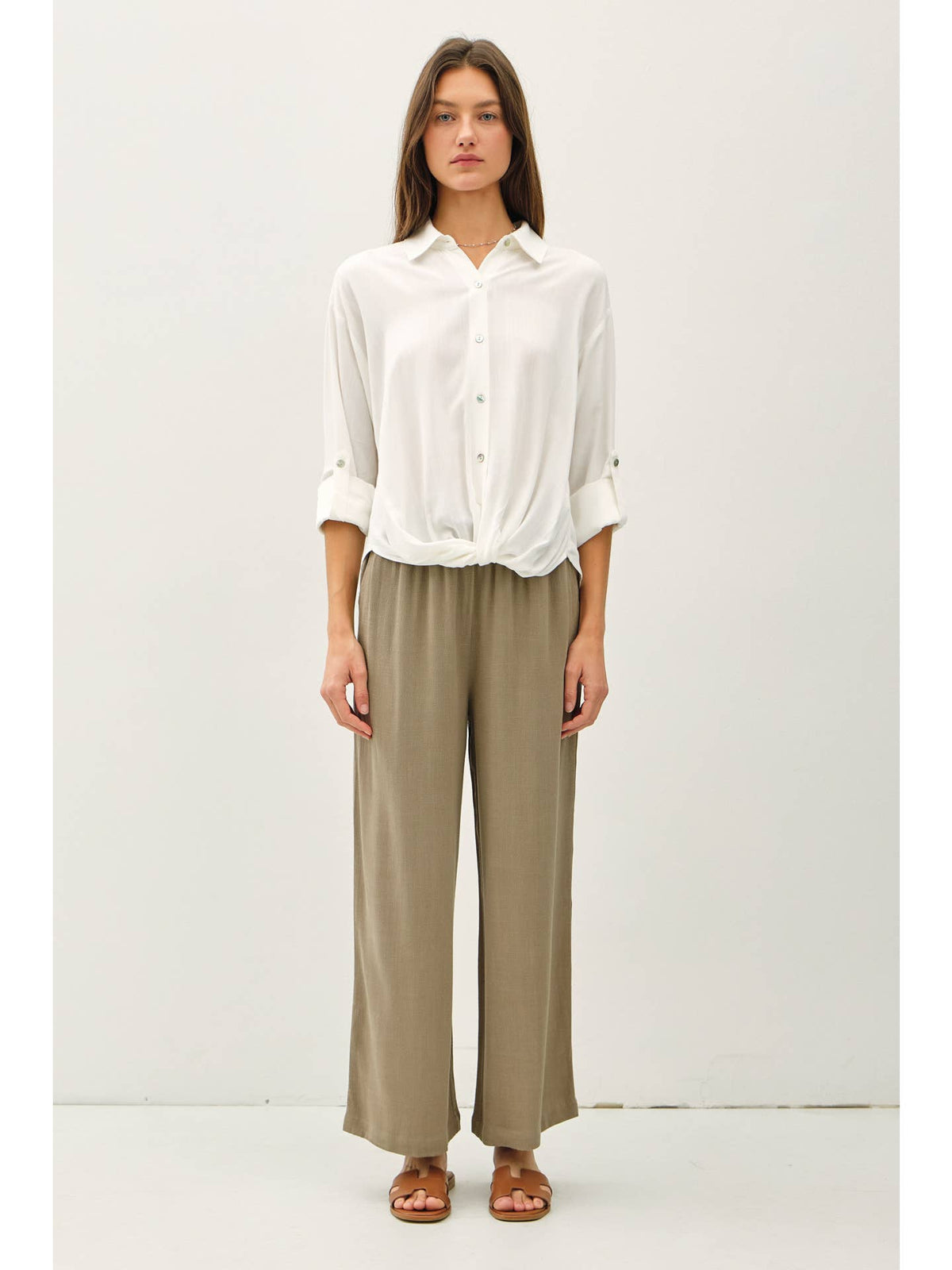 Be Cool Be Cool Twist Detail Button Down Shirt in Off White - Little Miss Muffin Children & Home