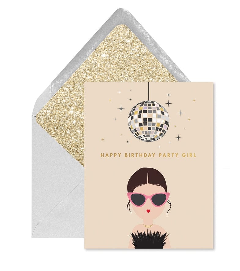 Ginger P Designs Ginger P Designs Disco Party Girl Birthday Greeting Card - Little Miss Muffin Children & Home