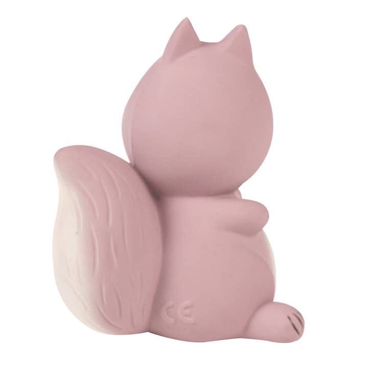 Squirrel Natural Organic Rubber Teether, Rattle & Bath Toy