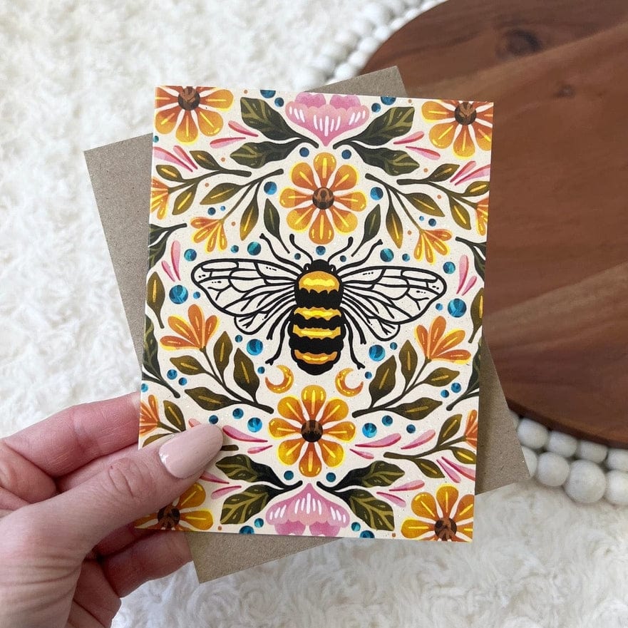 Big Moods Big Moods Bee & Floral Greeting Card - Little Miss Muffin Children & Home
