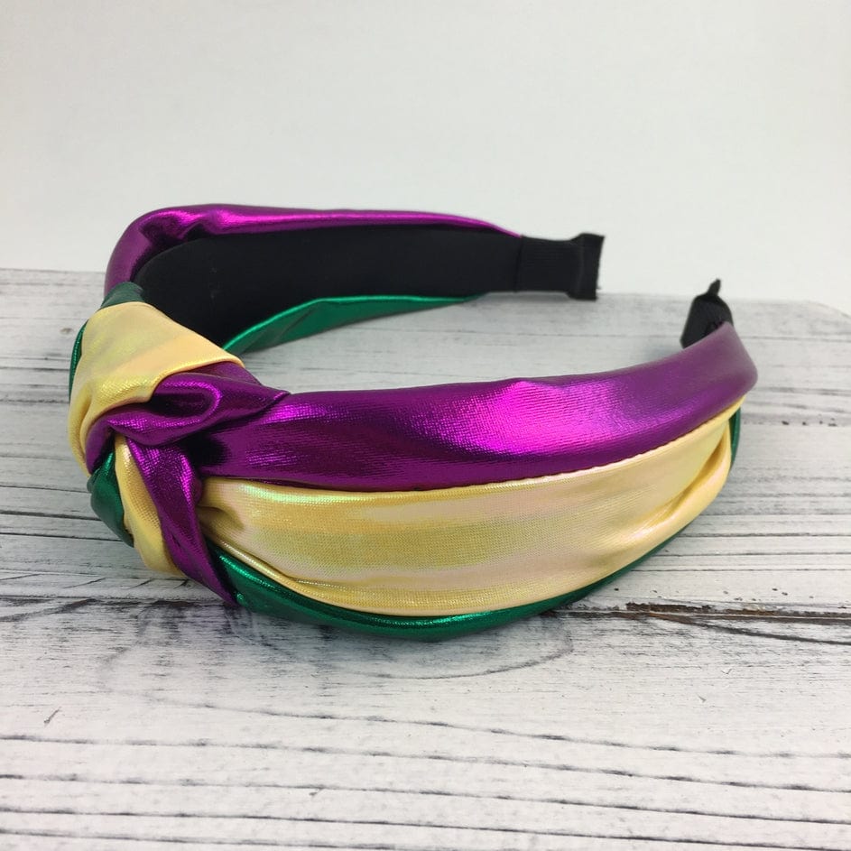 SongLily SongLily Mardi Gras Metallic Knot Headband - Little Miss Muffin Children & Home