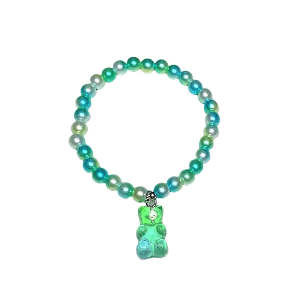 Stratus Stratus Sparkling Variegated Gummy Bear Charm Stretch Bracelet, Sold Individually - Little Miss Muffin Children & Home