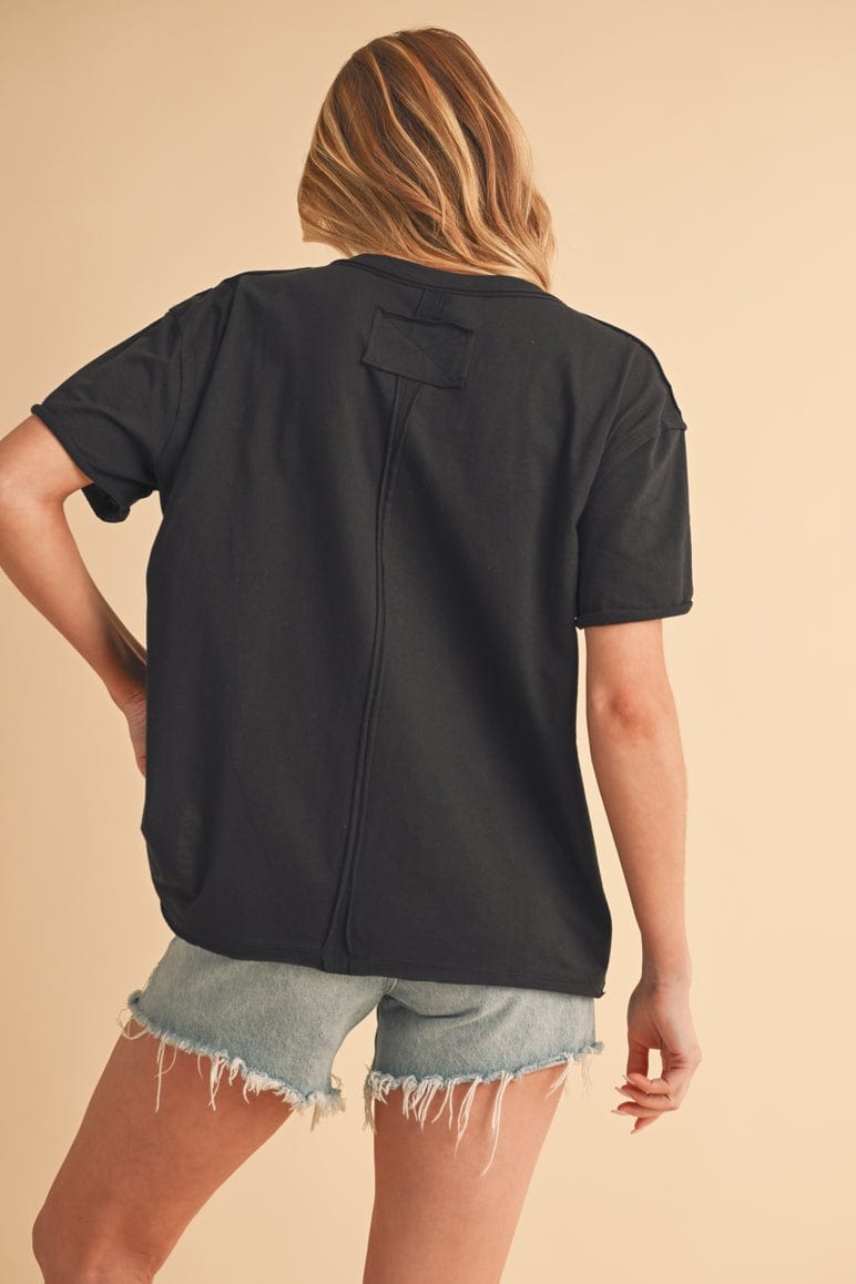 Aemi + Co Aemi + Co Ellin V-Neck Top in Black - Little Miss Muffin Children & Home