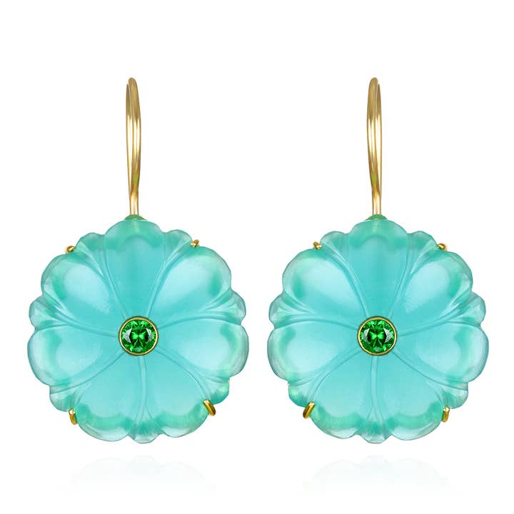 Magnolia Earring with Teal
