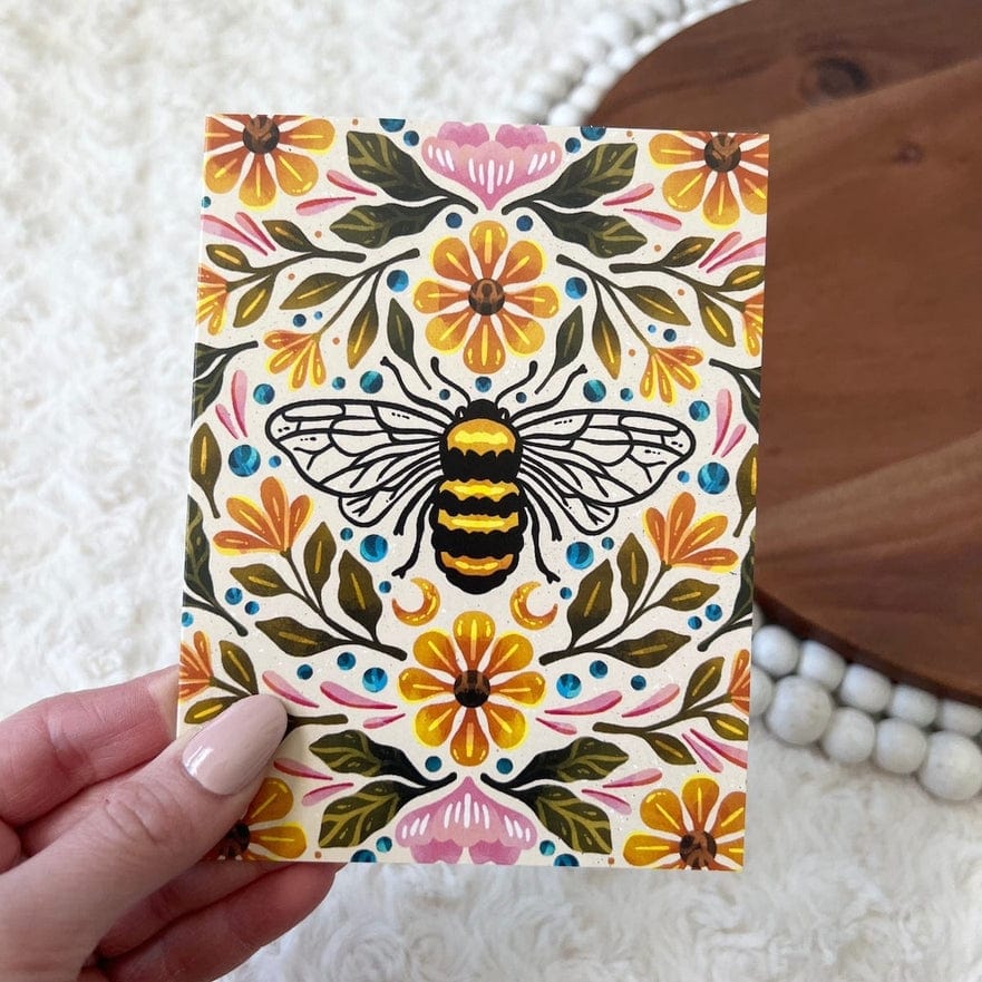 Big Moods Big Moods Bee & Floral Greeting Card - Little Miss Muffin Children & Home