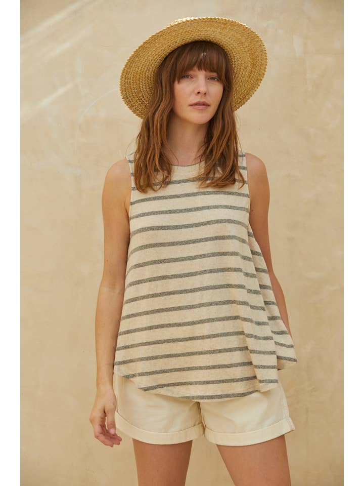 By Together By Together Marty Stripe Sleeveless Top - Little Miss Muffin Children & Home