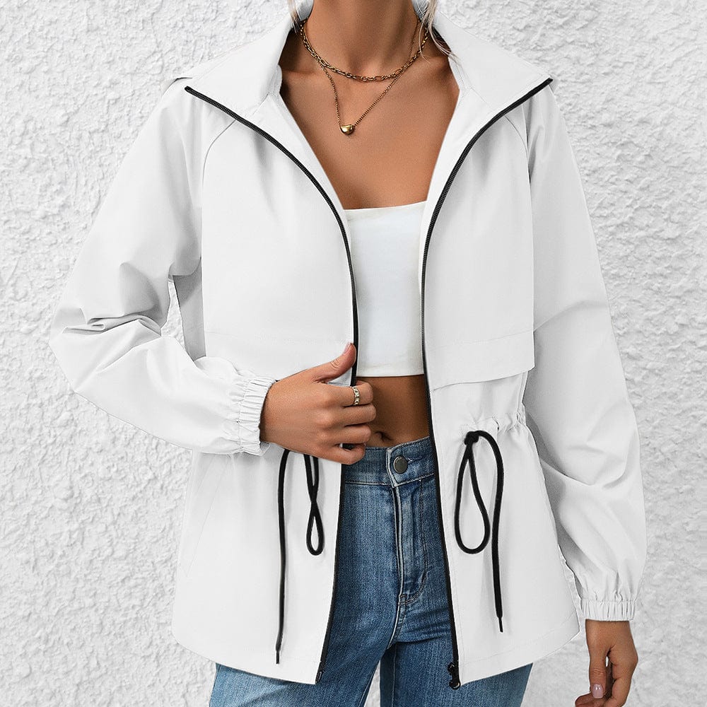 Rosa Clothing Rosa Clothing Waterproof Hooded Rain Jacket in White - Little Miss Muffin Children & Home