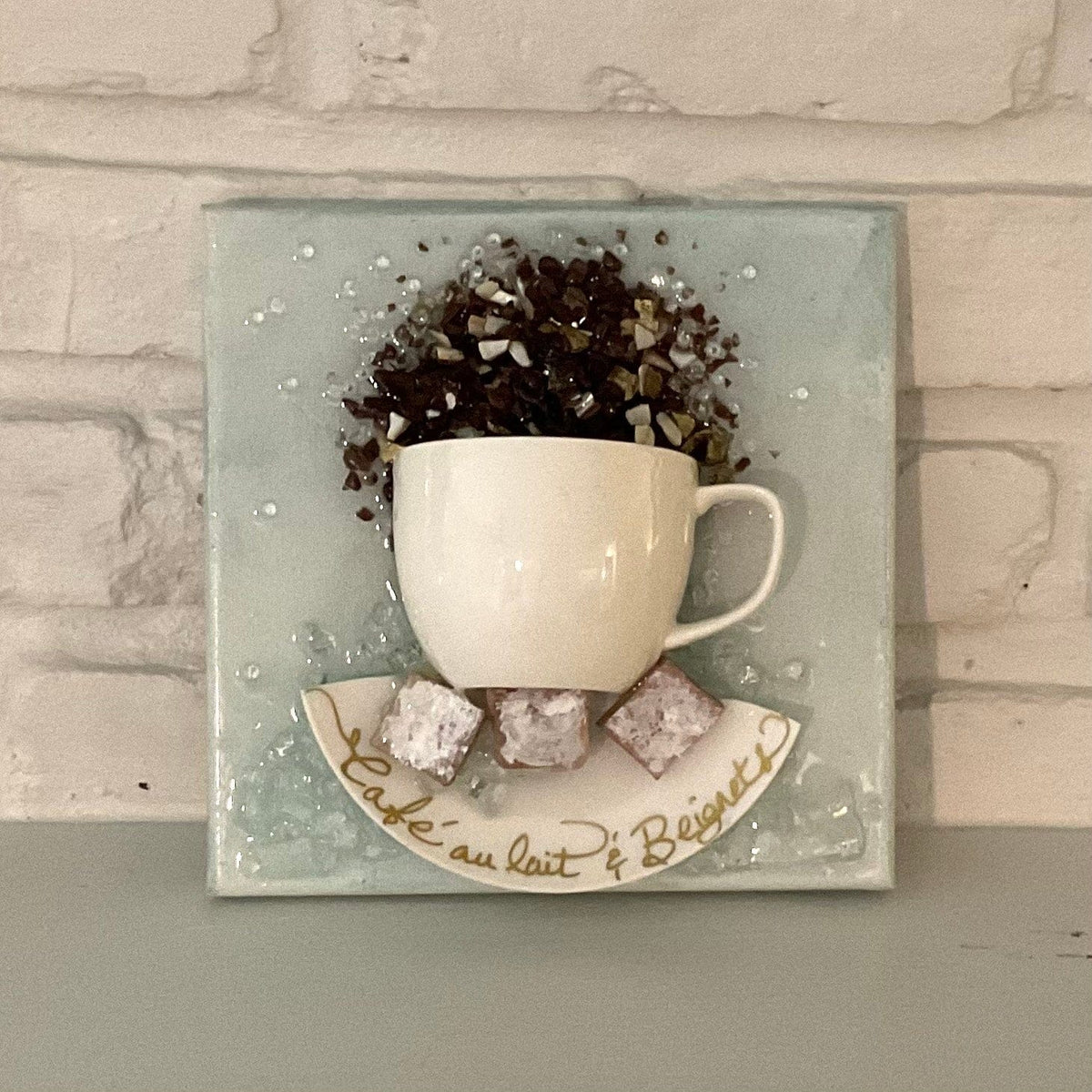 cafe au lait glass artwork