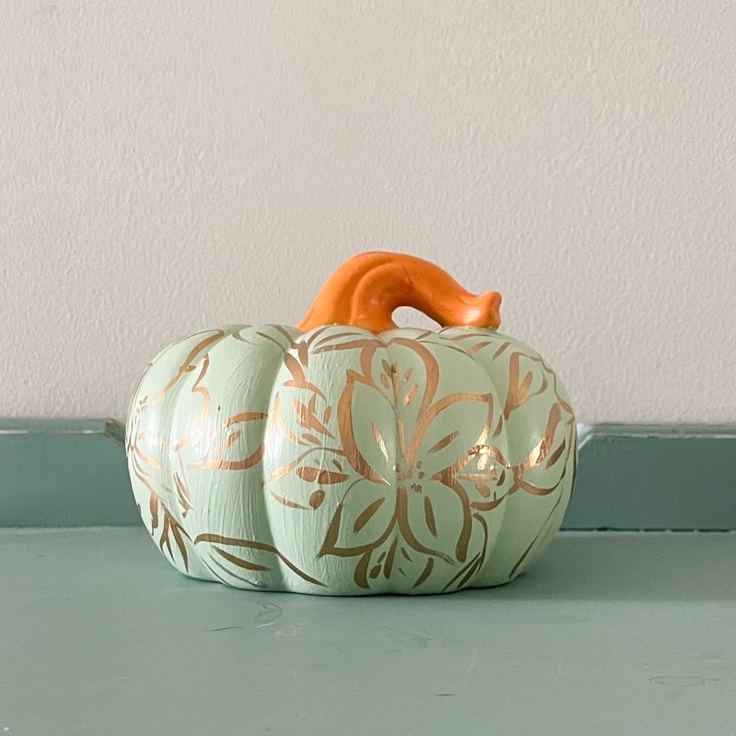Mint & Gold Small Pumpkin