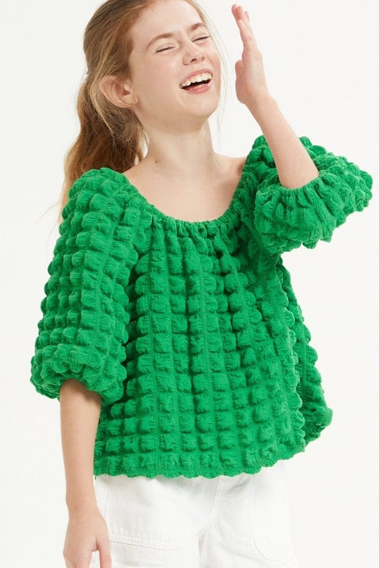 Good Girl Good Girl Tween Embossed Bubble Texture Balloon Sleeve Top - Little Miss Muffin Children & Home
