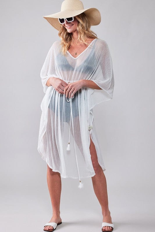 Urban Daizy Urban Daizy Drawstring Waist Shimmer Sheer Poncho - Little Miss Muffin Children & Home